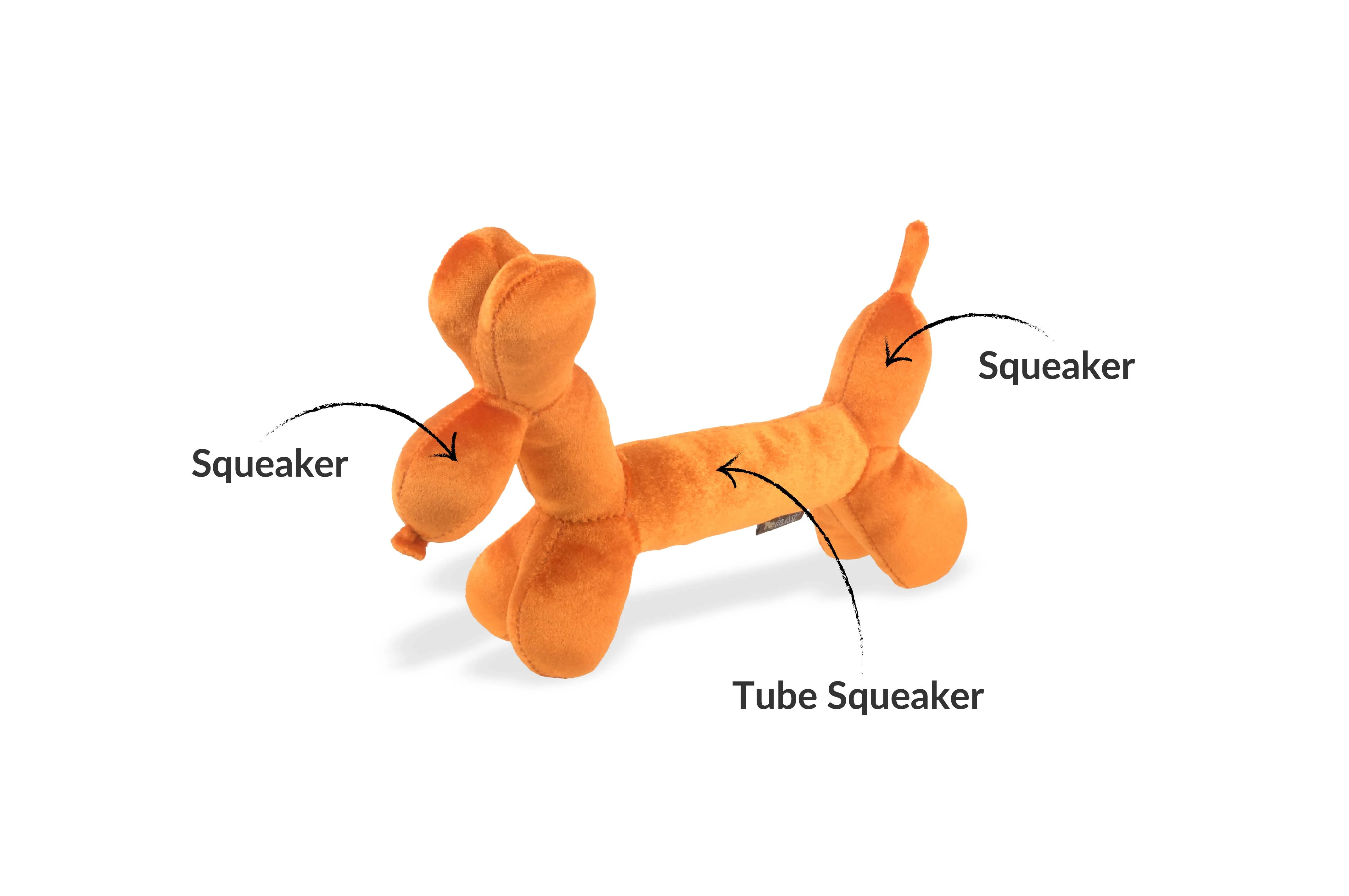 Party Animal Balloon Buddy Squeaky Plush Dog Toy - Image 4