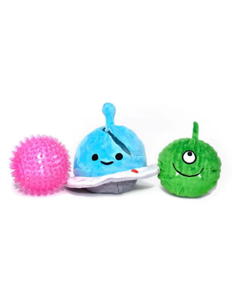 3-In-1 Spaceship + Alien + Squeaky Ball Dog Toy - Image 3