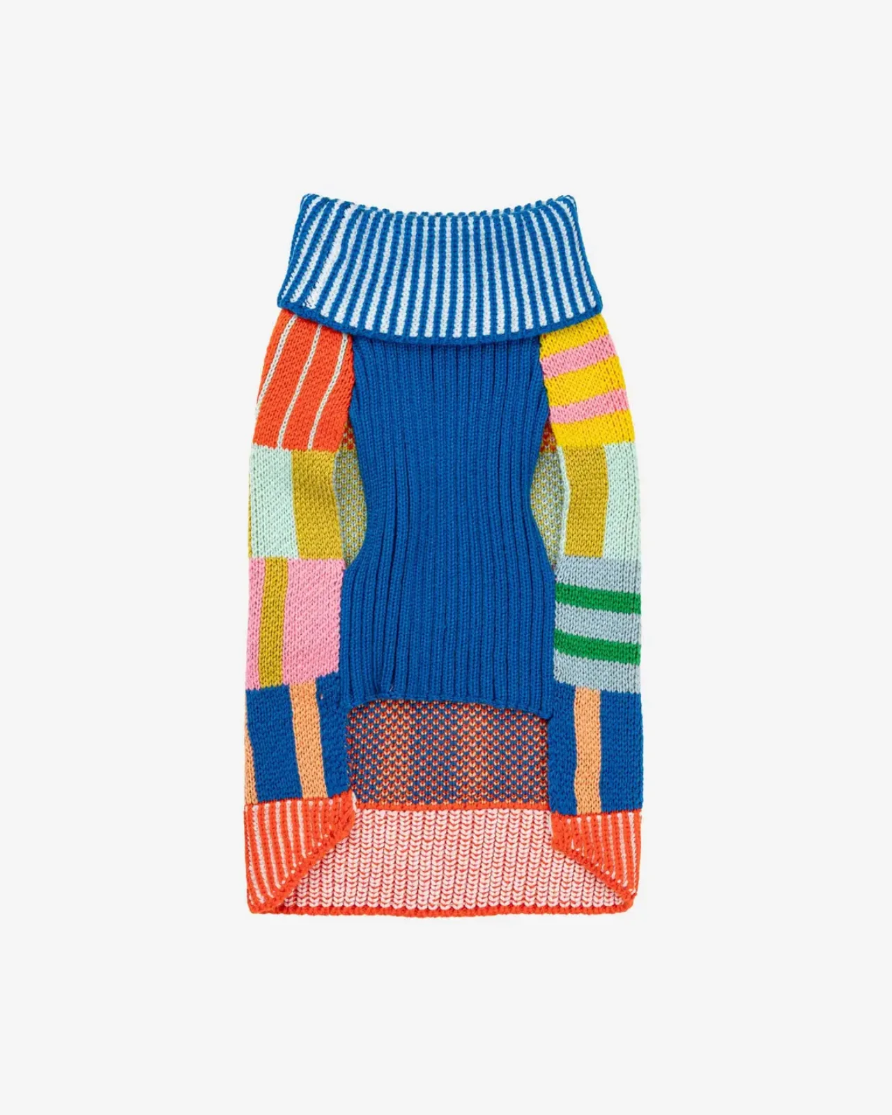 Patchwork Stripe Dog Sweater in Rainbow - Image 4