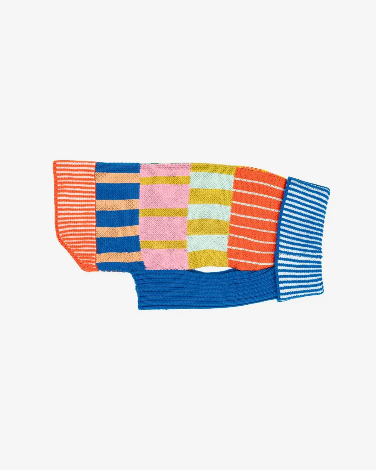 Patchwork Stripe Dog Sweater in Rainbow - Image 5