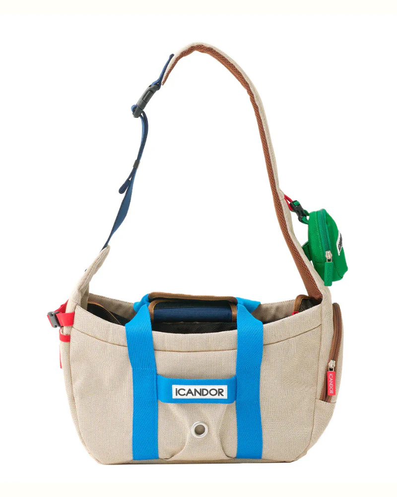 Peek-a-Boo Dog Sling Bag in Cream - Image 10