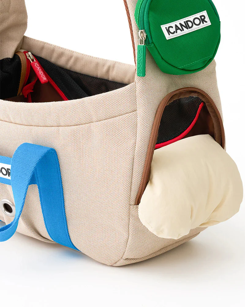Peek-a-Boo Dog Sling Bag in Cream - Image 2