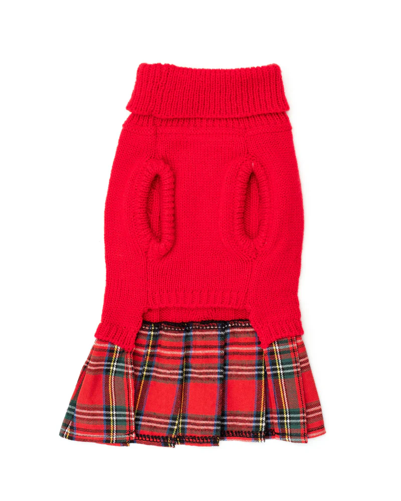 Perfectly Plaid Turtleneck Sweater Dog Dress (FINAL SALE) (FW24LO) - Image 2