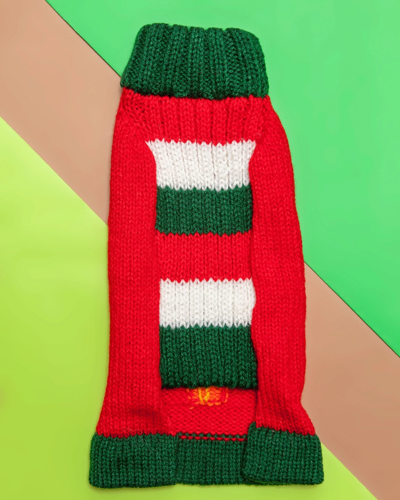 Barking Around the Christmas Tree Handknit Dog Sweater - Image 7