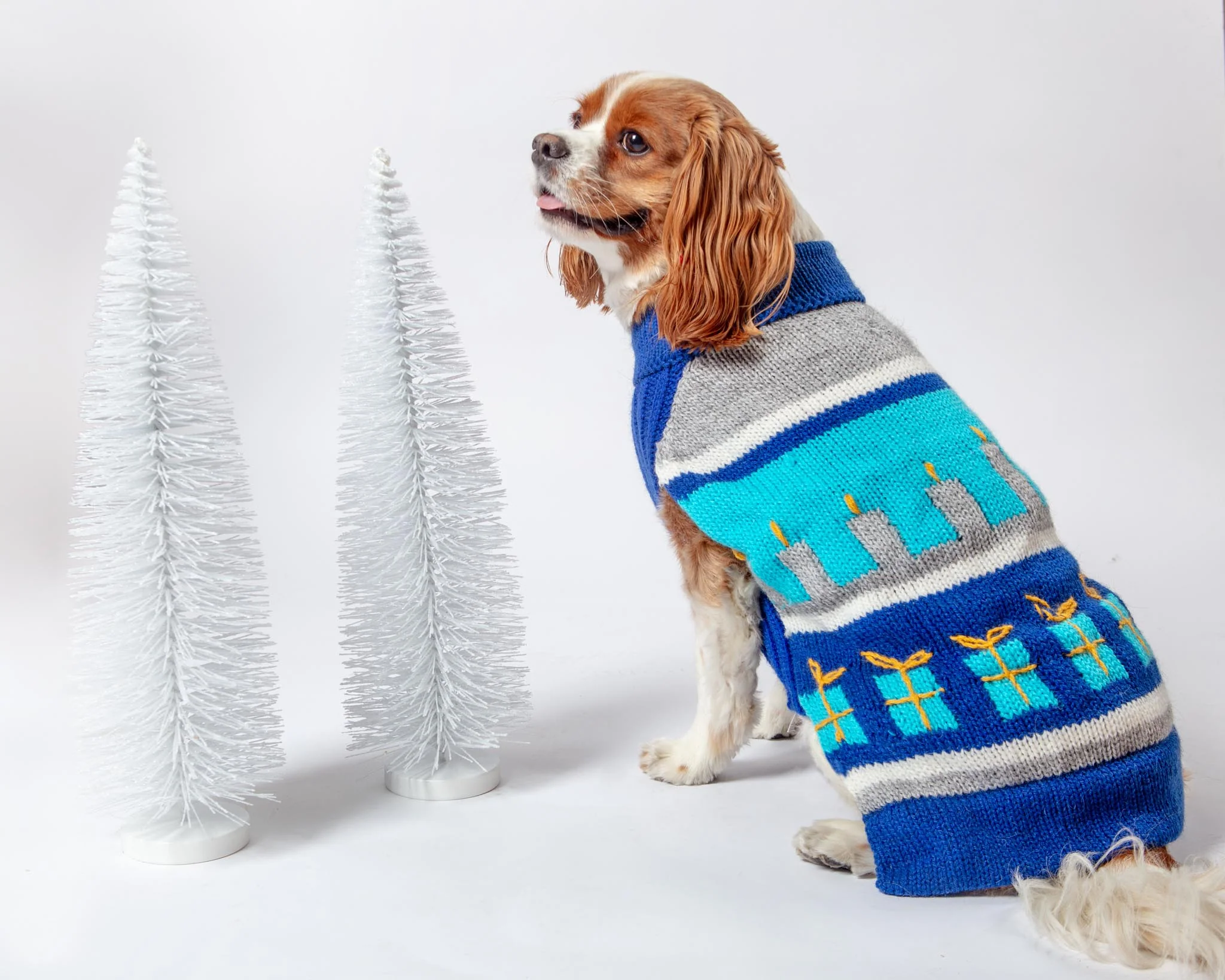 Yappy Hanukkah Handknit Dog Sweater - Image 2