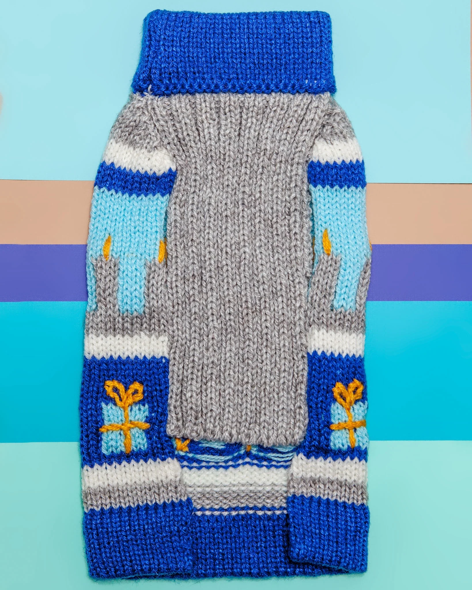Yappy Hanukkah Handknit Dog Sweater - Image 5