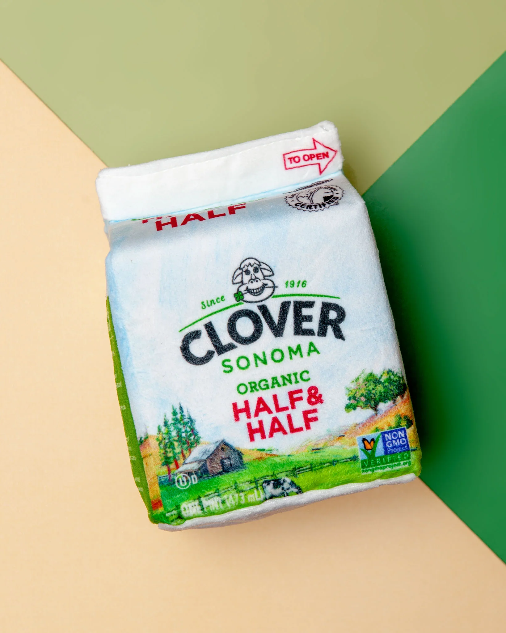 Clover Sonoma Half & Half Carton Plush Dog Toy