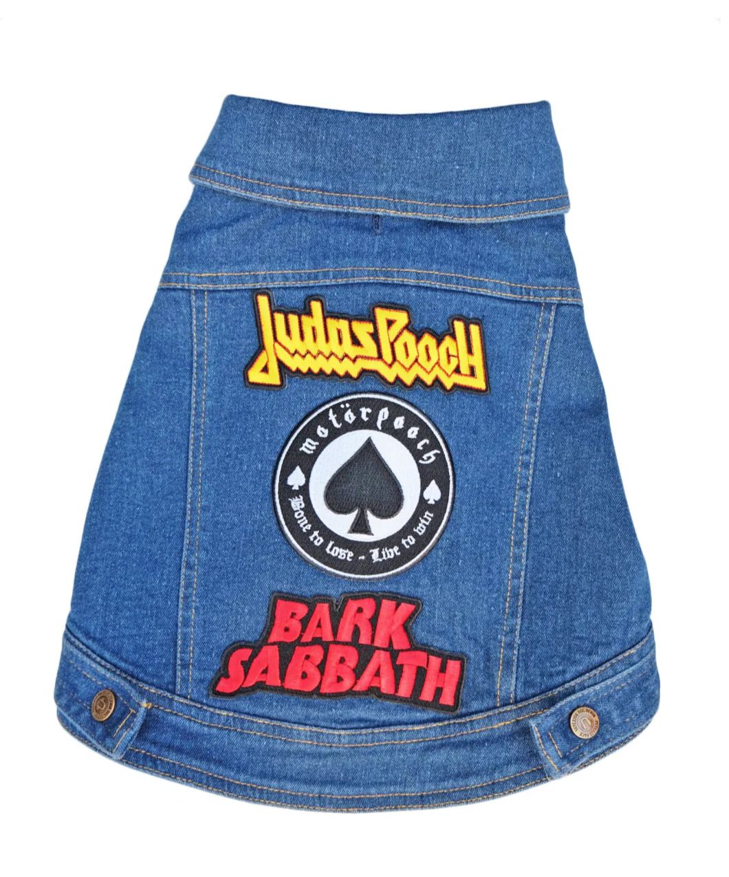 Raw Blue Denim Dog Jacket with Patches << CLEARANCE >> - Image 2