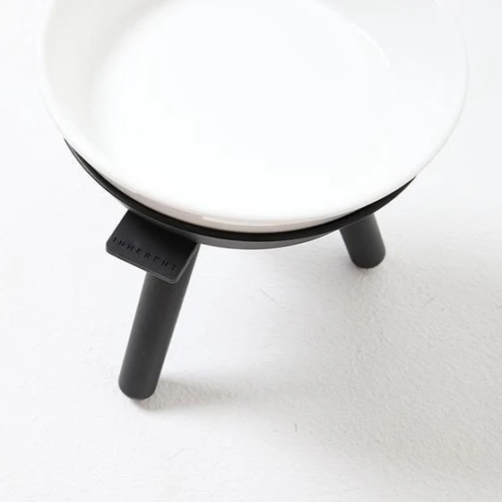 Elevated Ceramic Dog Bowl W/ Stand in Black (Tall) - Image 2