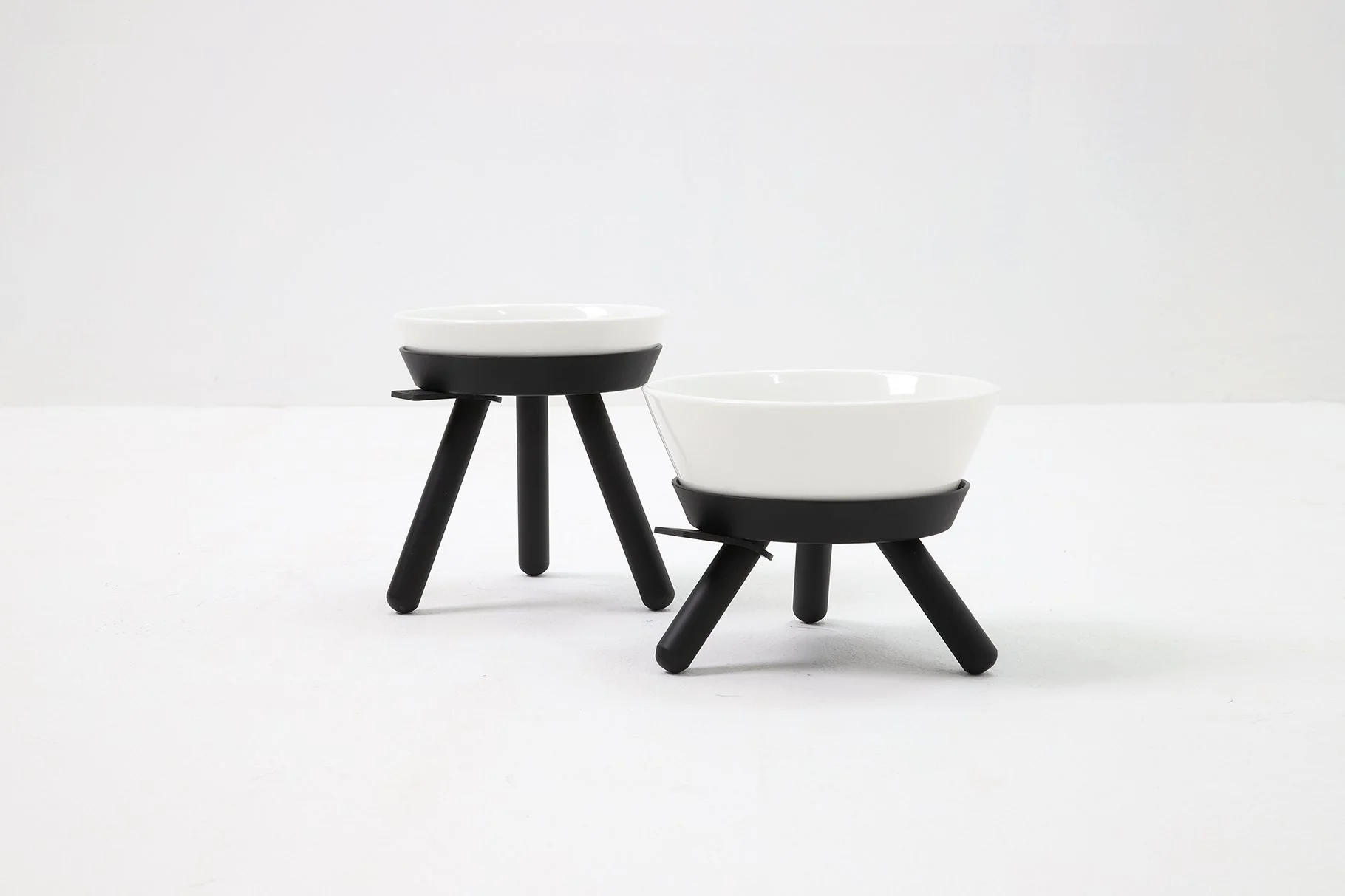 Elevated Ceramic Dog Bowl W/ Stand in Black (Tall) - Image 4