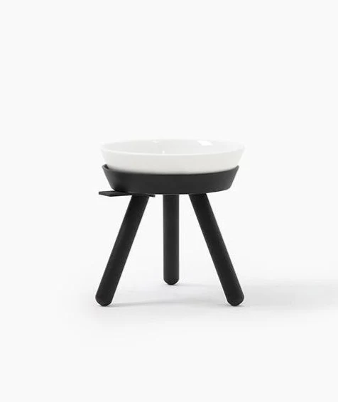 Elevated Ceramic Dog Bowl W/ Stand in Black (Tall) - Image 5
