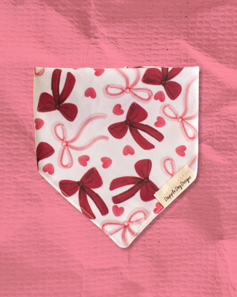 Pink Bows Dog Bandana (Made in the USA) (FINAL SALE) - Image 2