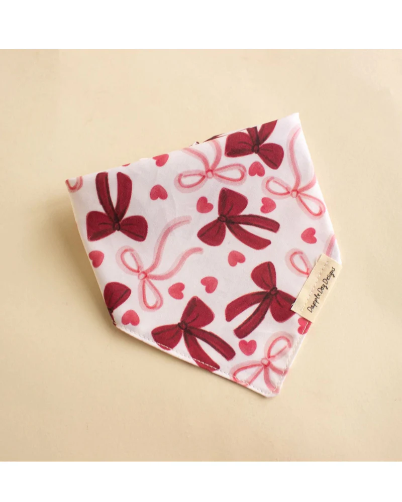 Pink Bows Dog Bandana (Made in the USA) (FINAL SALE) - Image 3