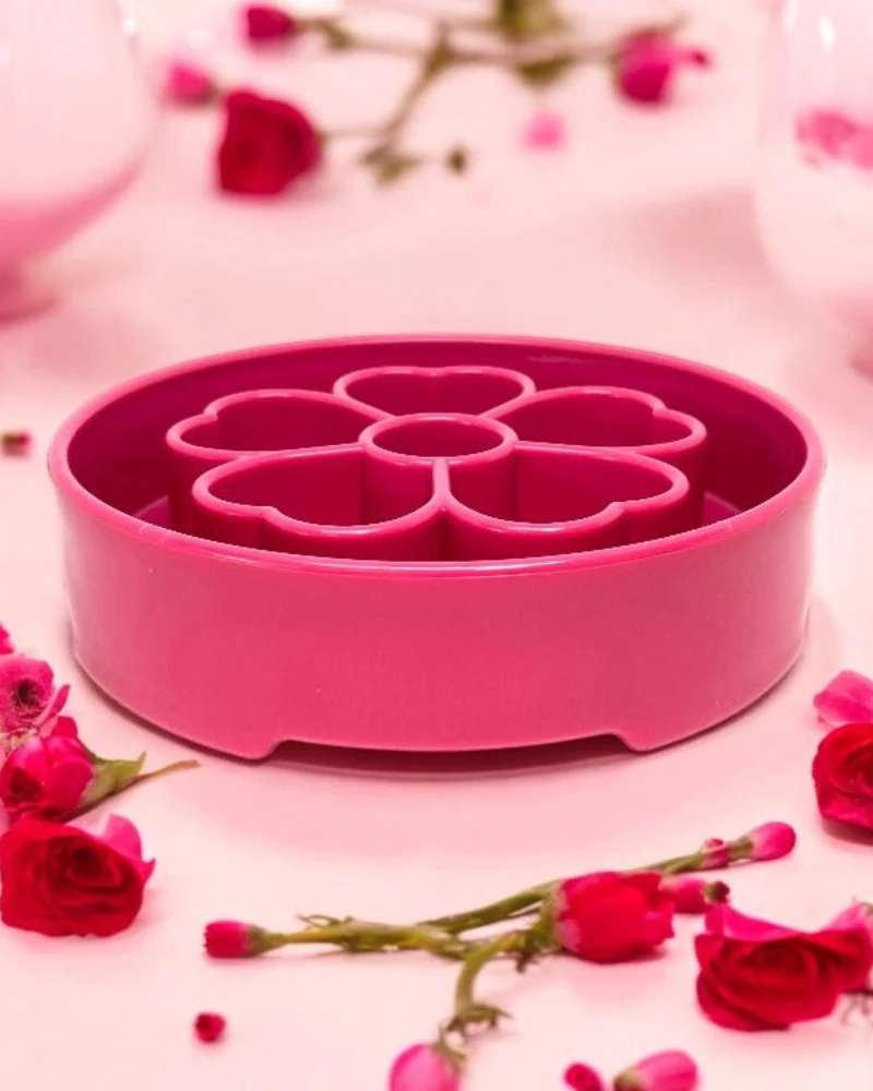 Pink Flower Slow Feeder for Dogs (Made in the USA) - Image 3