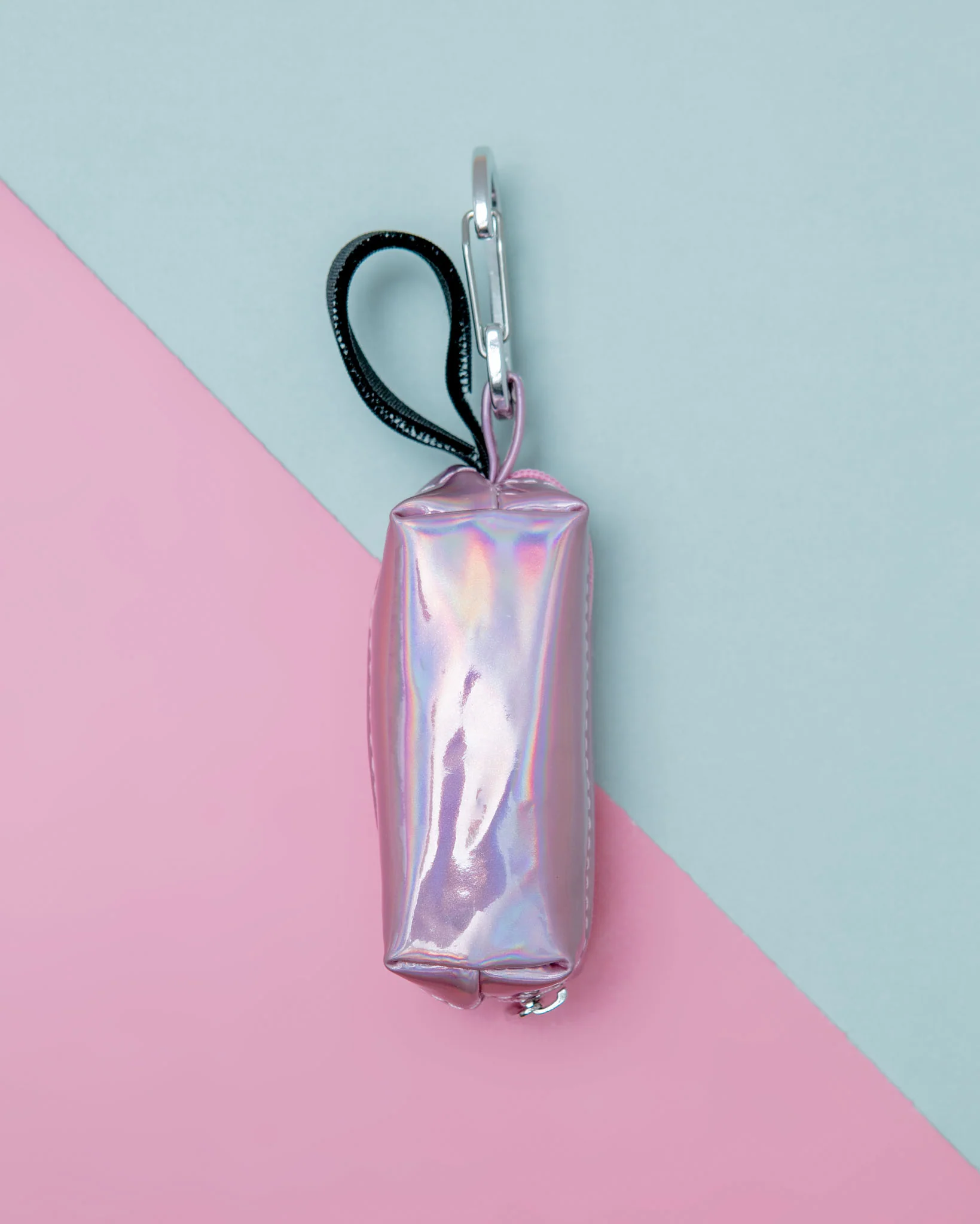 Pink Holographic Dog Waste Bag Dispenser