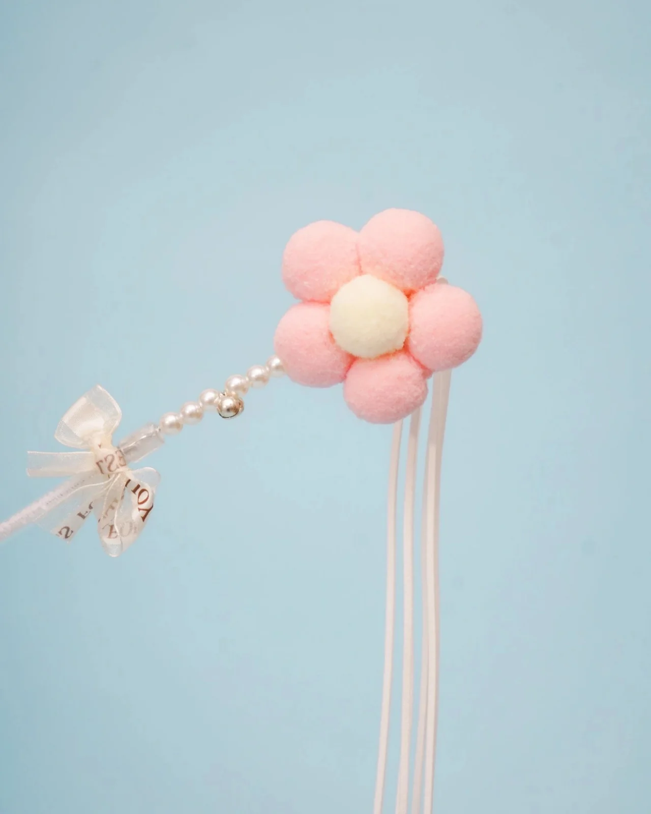 Pink Flower Cat Teaser Toy