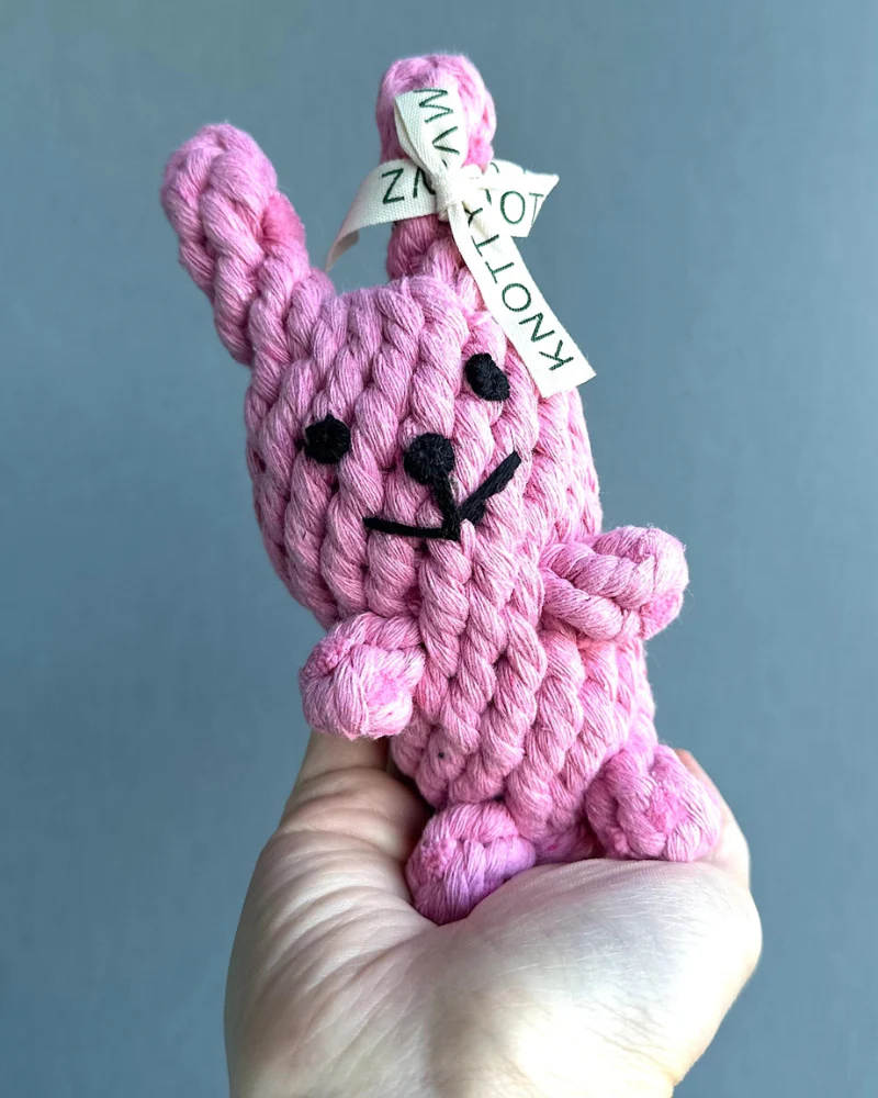 Pink Rabbit Dog Rope Toy - Image 3