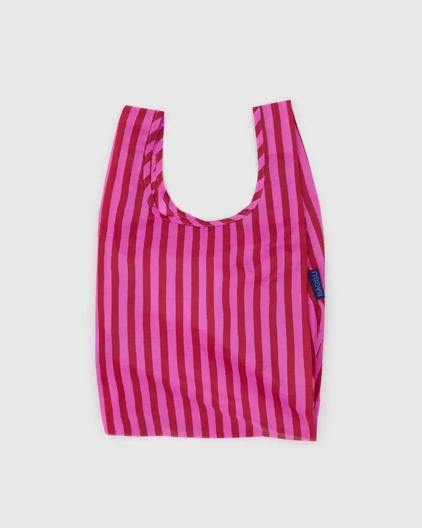 Pink & Red Painted Stripe Baby Baggu Reusable Bag - Image 2
