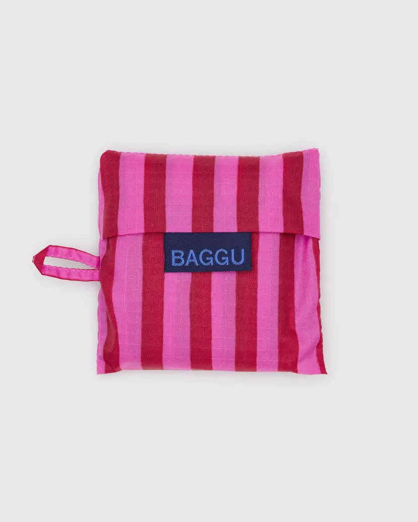 Pink & Red Painted Stripe Baby Baggu Reusable Bag - Image 4