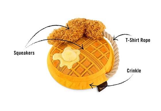 Chicken & Waffles Brunch Squeaky Plush Dog Toy - Image 6