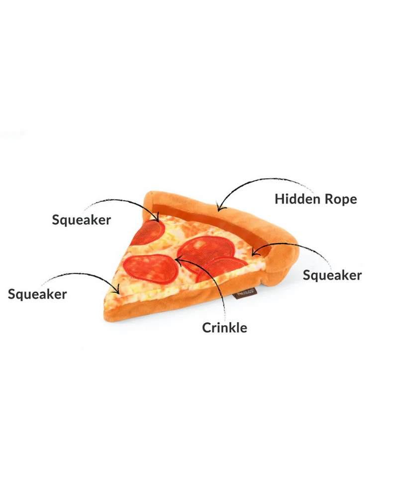 Puppy-Roni Pizza Slice Crinkle & Squeaky Dog Toy - Image 4