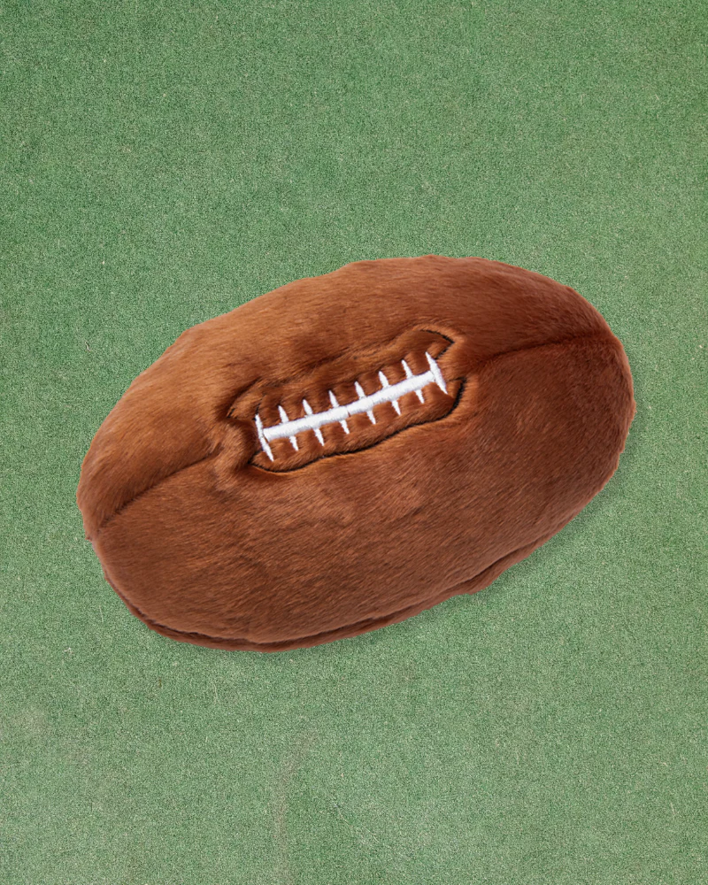 Plush + Squeaky Football Dog Toy - Image 2