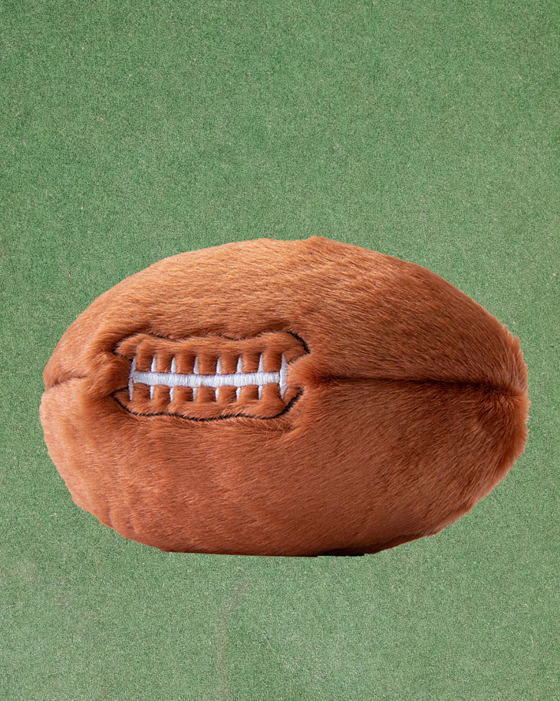 Plush + Squeaky Football Dog Toy - Image 3
