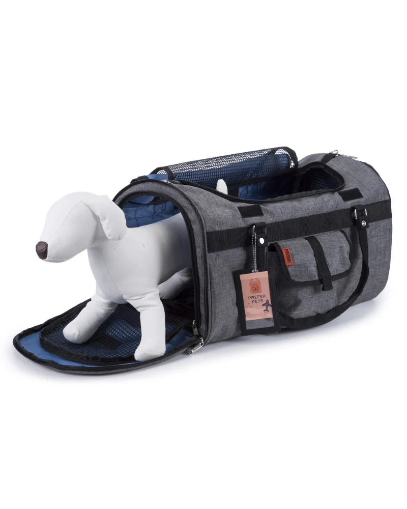 Hideaway Duffle Pet Carrier in Heather Grey (Airline Approved) (FINAL SALE) - Image 5