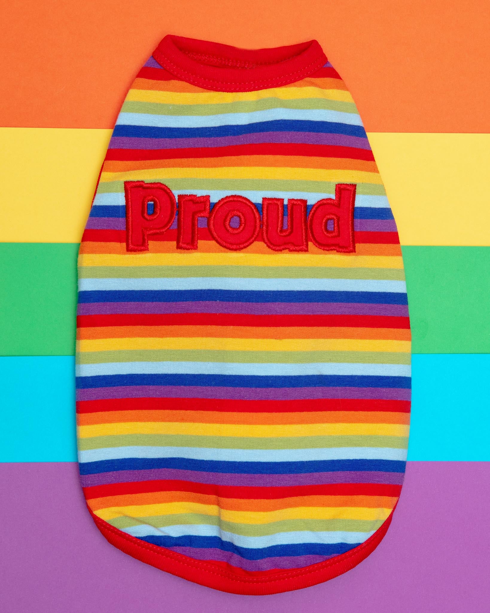 Proud Dog Rainbow Stripe Tank Top (FINAL SALE)
