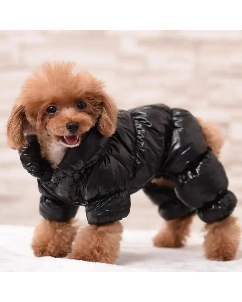 Water-Resistant Puffer Onesie in Black (FINAL SALE) - Image 2