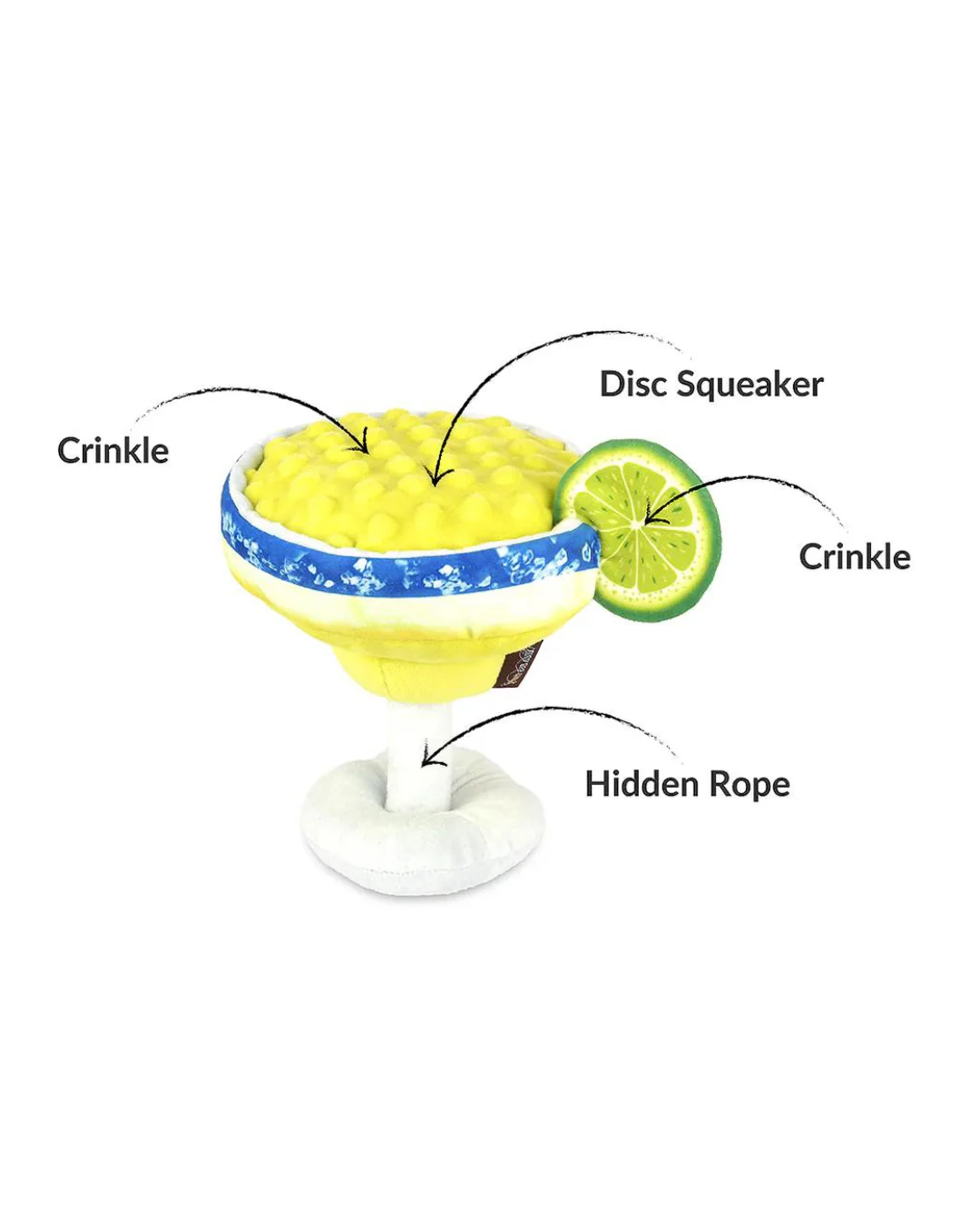 Pup-arita Margarita Squeaky Plush Dog Toy (FINAL SALE) - Image 6