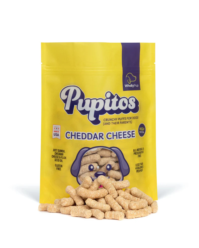 Pupitos Cheddar Cheese Dog Treat Puffs (Made in the USA) - Image 2