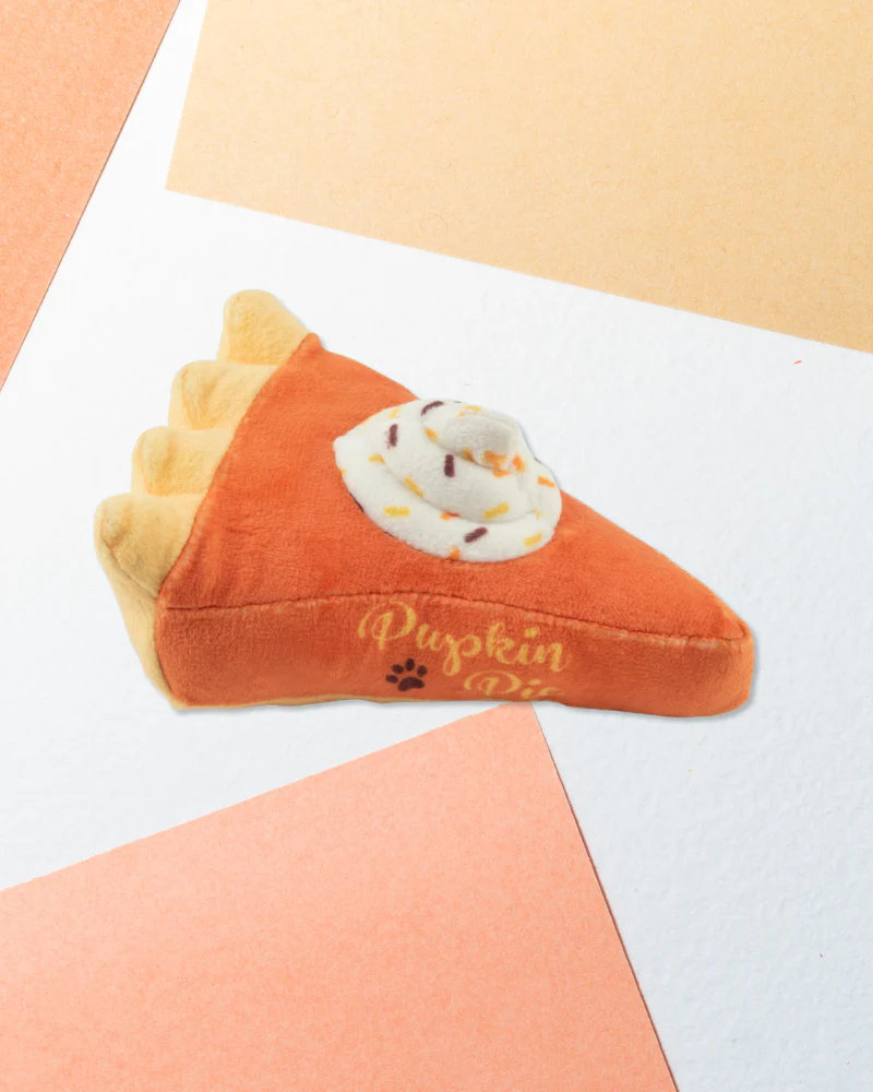 Pupkin Pie Slice Squeaky Plush Dog Toy - Image 3