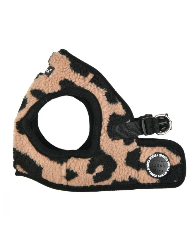 Leopard Fleece Step-In Dog Harness in Beige<br>(FINAL SALE) - Image 4