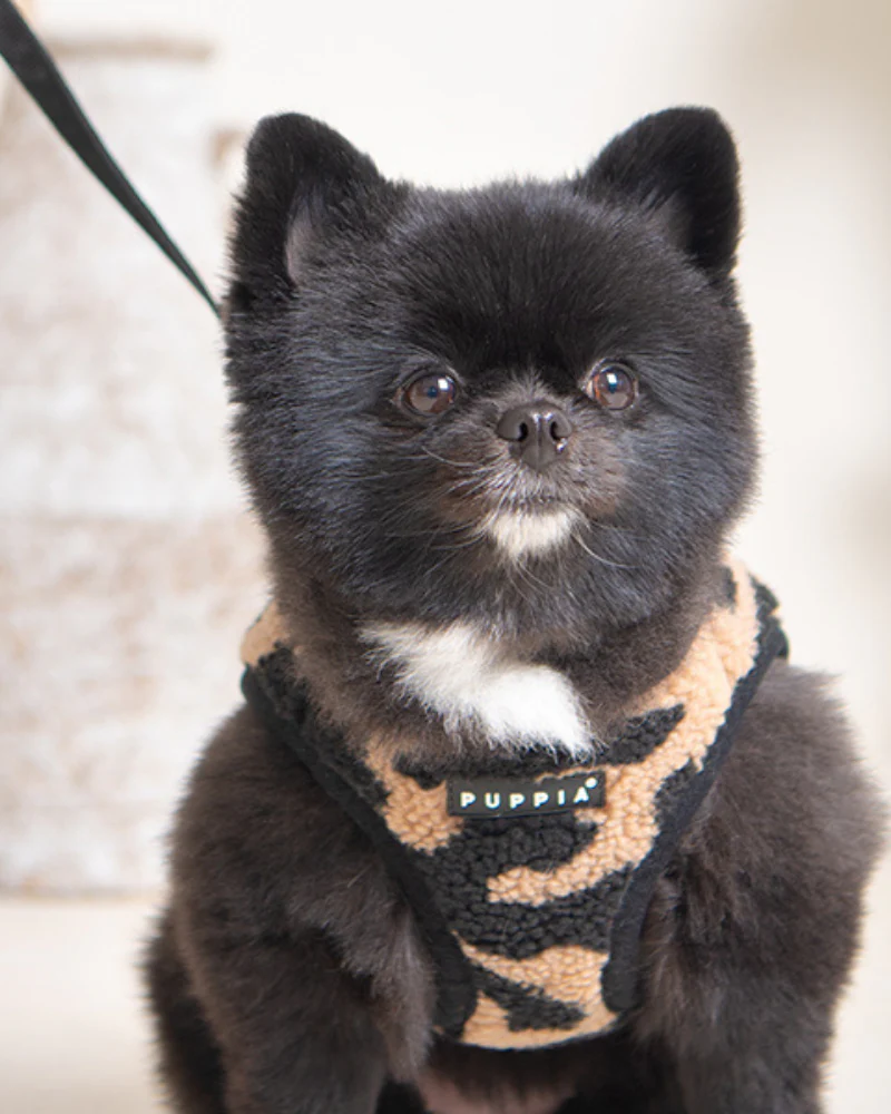 Leopard Fleece Step-In Dog Harness in Beige<br>(FINAL SALE) - Image 6