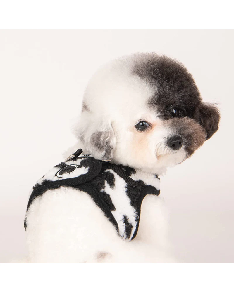 Black + White Fleece Step-In Dog Harness (FINAL SALE) - Image 2