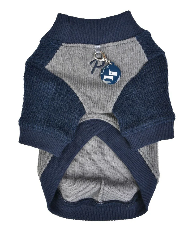 Ribbed Mock Neck Pullover Dog Shirt in Navy<br>((CLEARANCE)) - Image 3