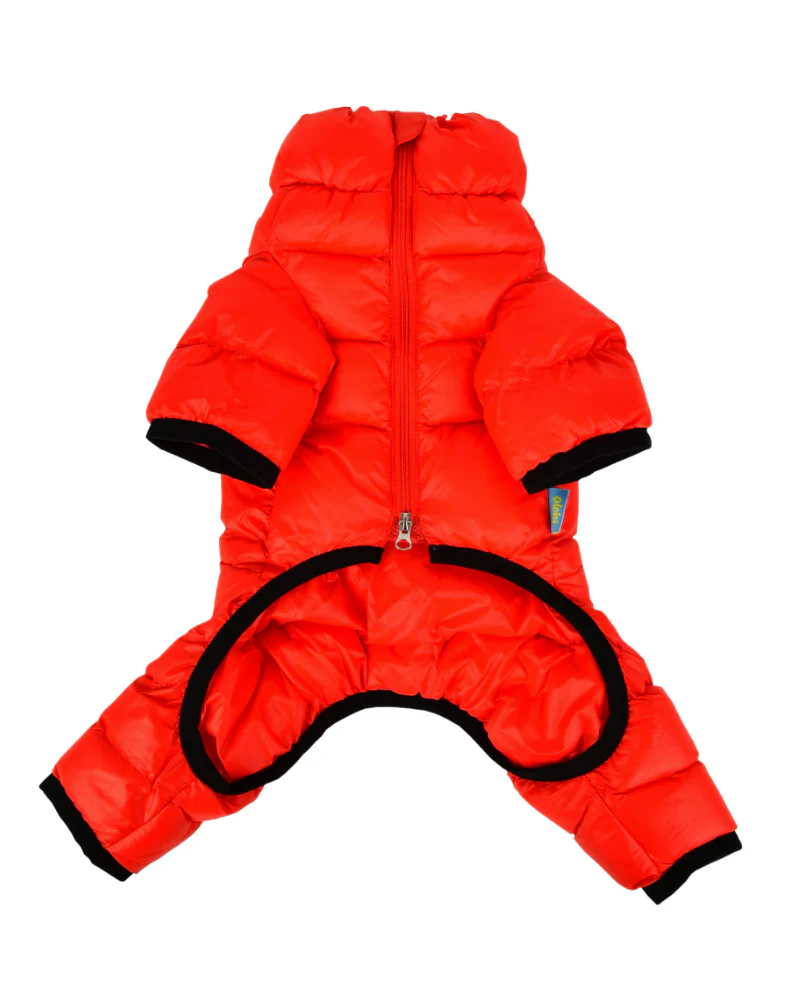 Ultra Light Winter Puffer Jumpsuit in Red - Image 5