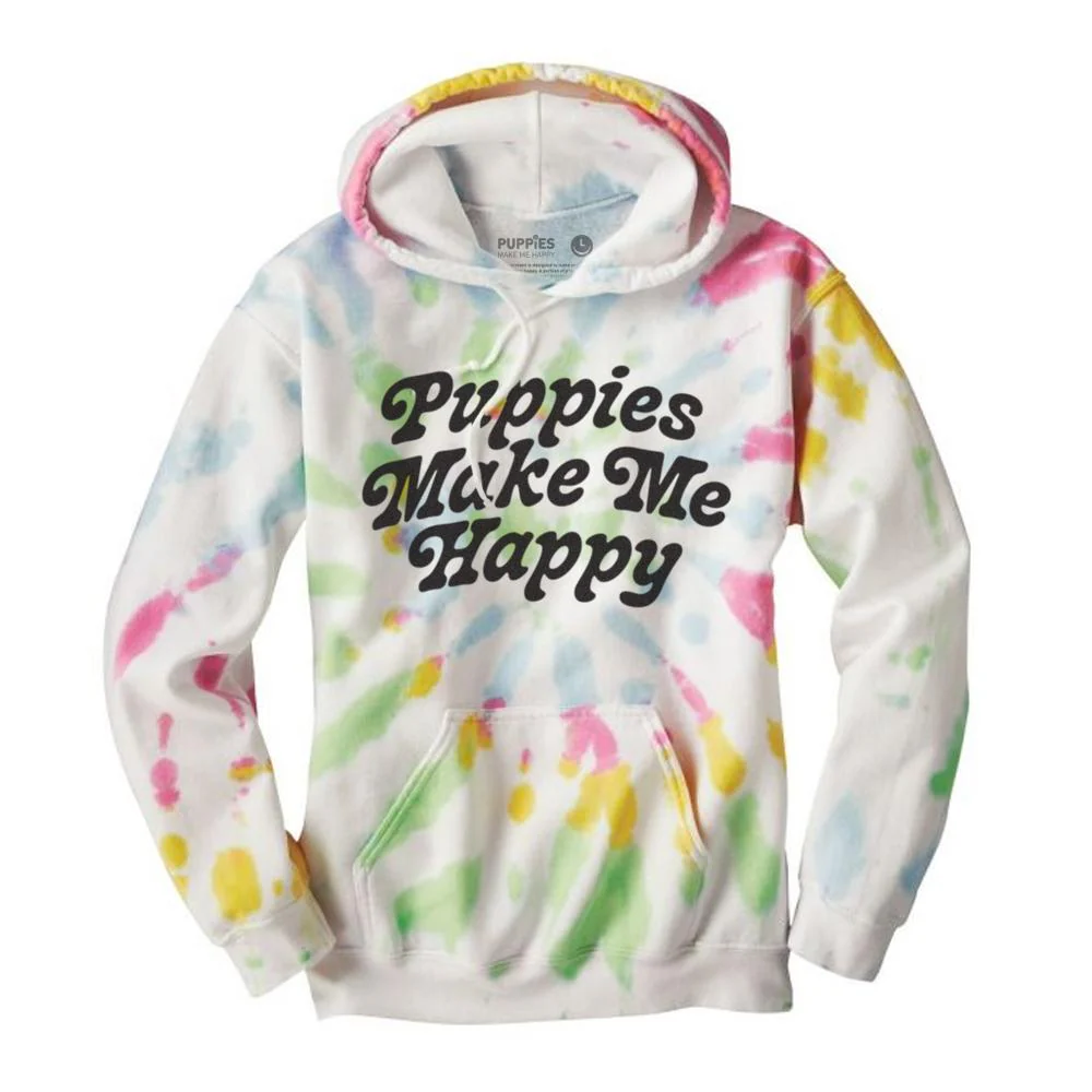 Puppies are Far Out Tie-Dye Unisex Hoodie - Image 2