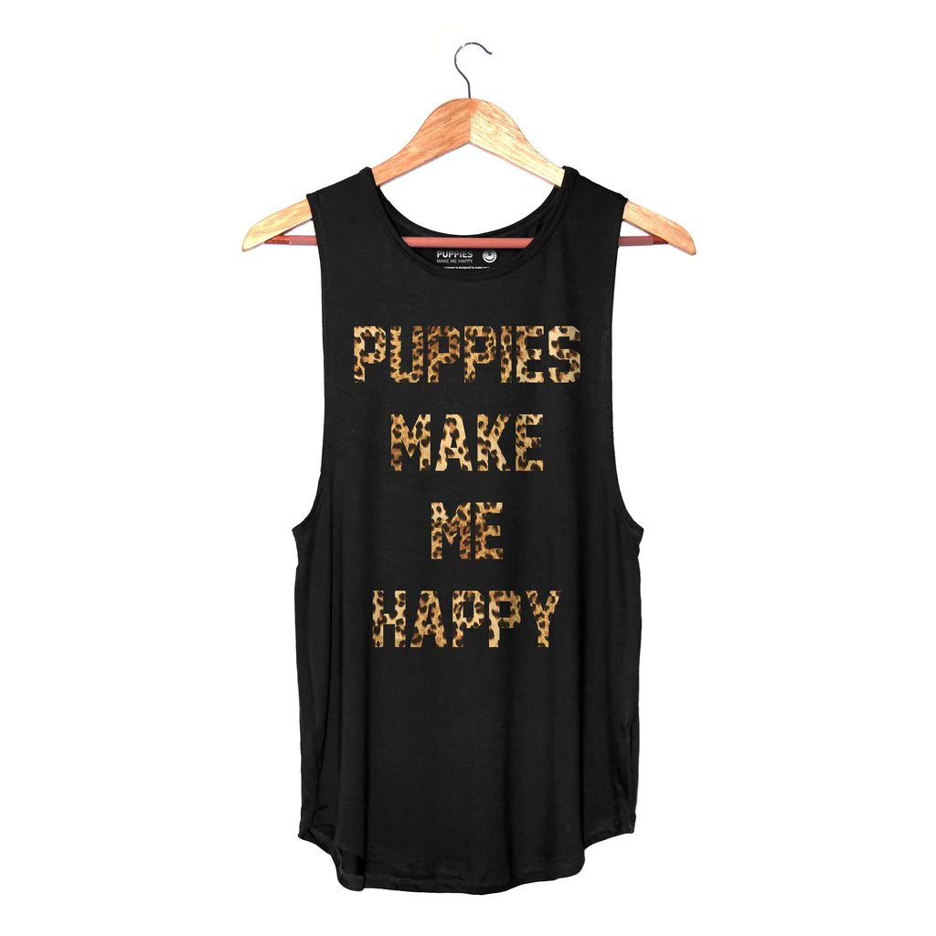 PUPPIES MAKE ME HAPPY | Animal Style Tank Top