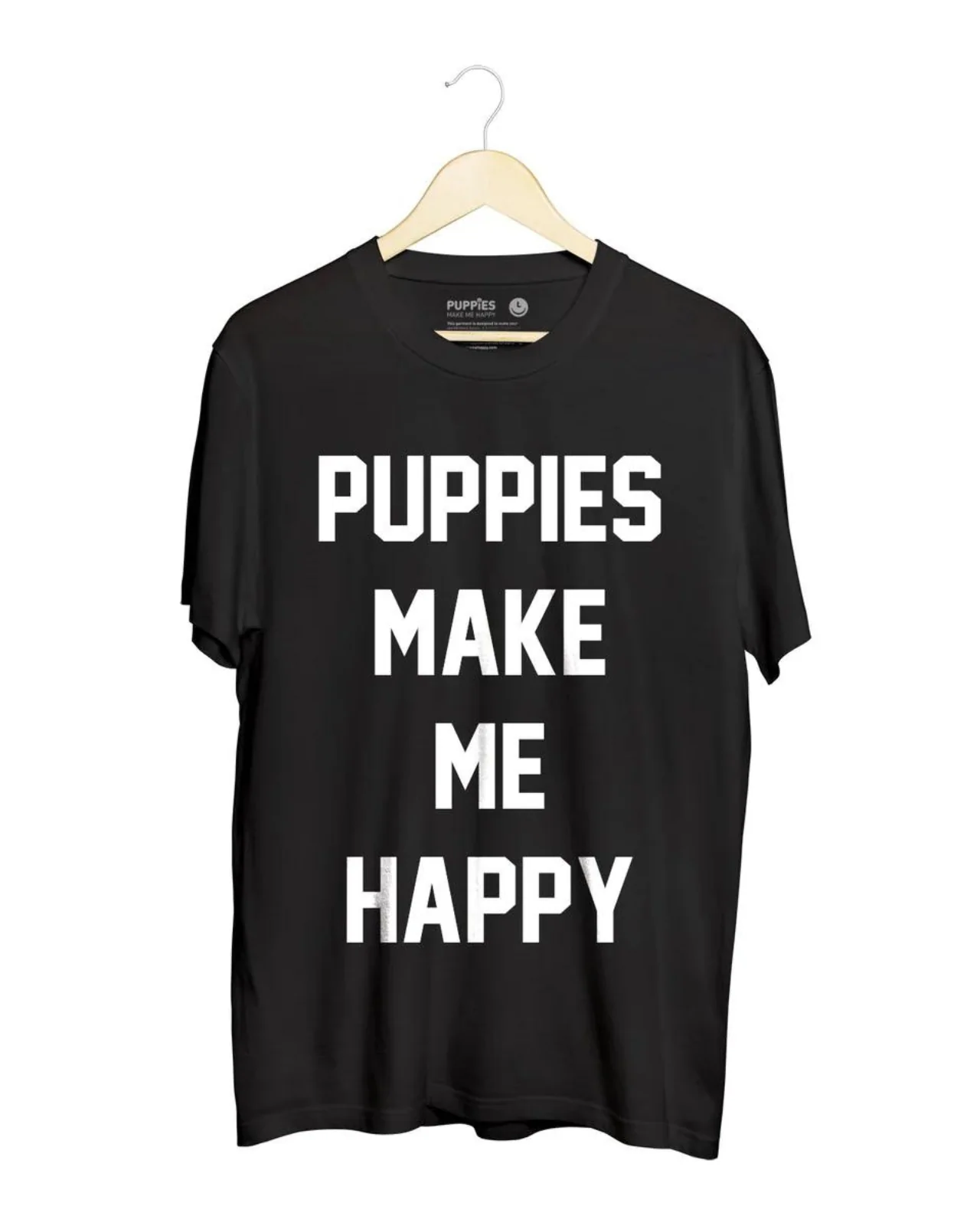 Puppies Make Me Happy Uni-Sex Crewneck Tee