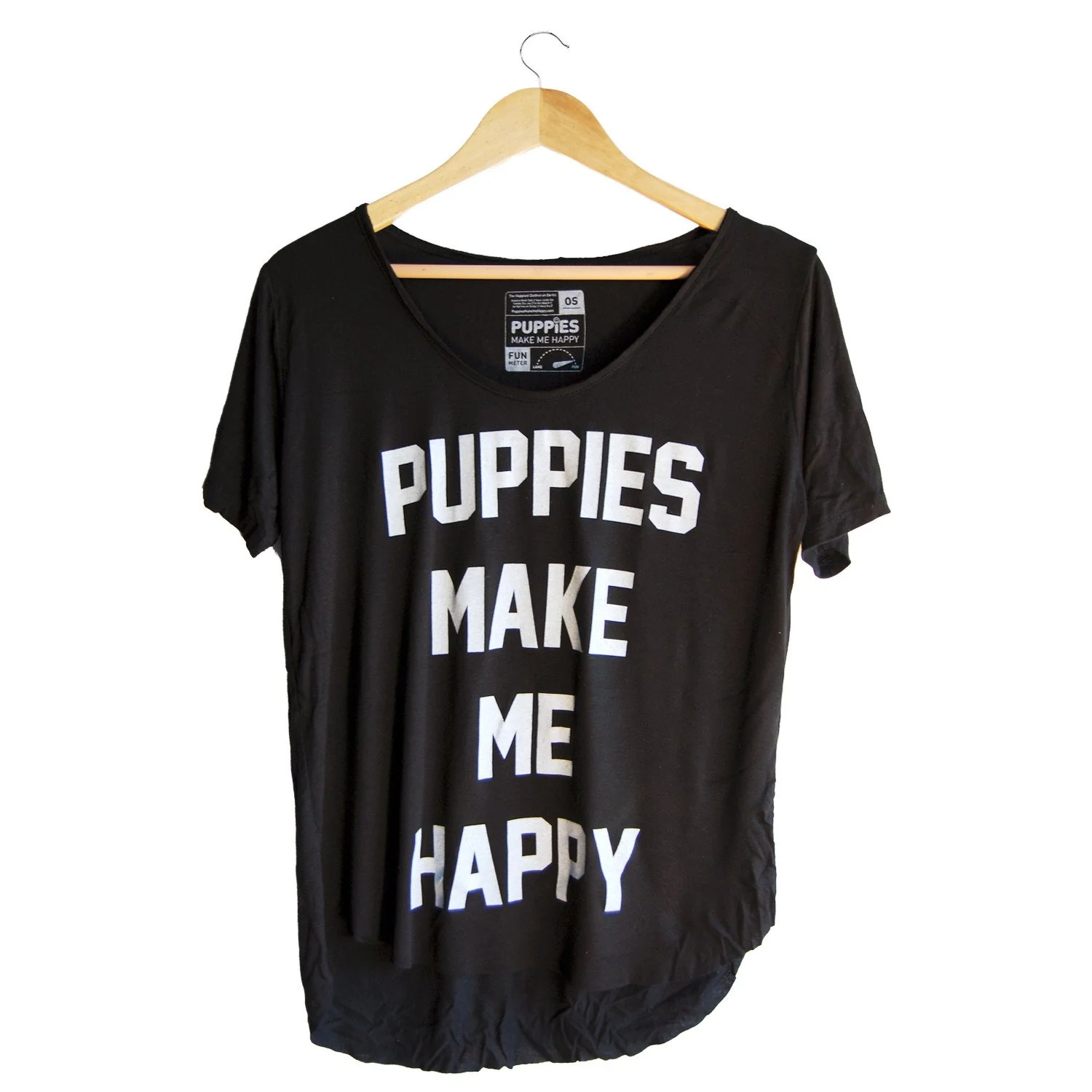PUPPIES MAKE ME HAPPY | Puppies Make Me Happy Weekend Tee in Black