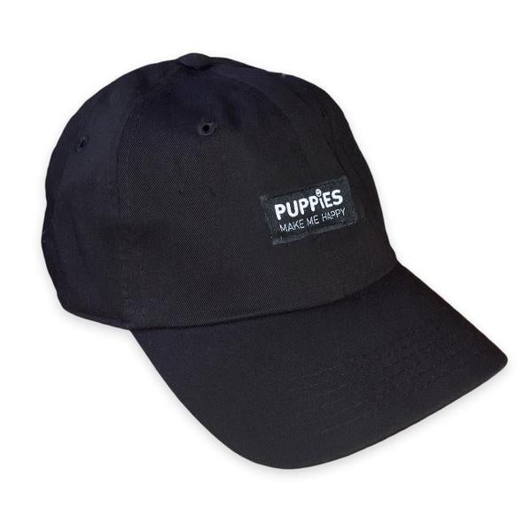 PUPPIES MAKE MY HAPPY | Black Label Strapback Hat