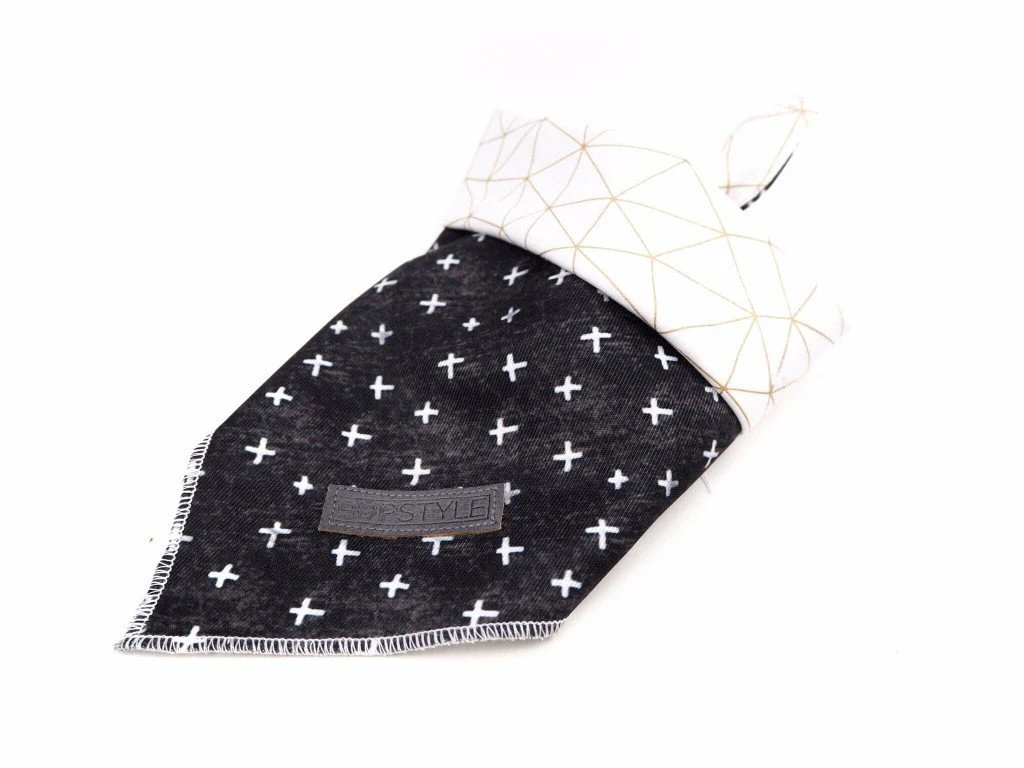PUPSTYLE | Black Cross Tie-Up Reversible Bandana - Image 2