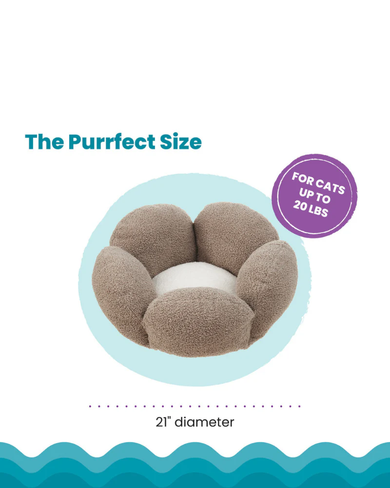 Purrfect Petals Cat Bed in Tan (21") - Image 3