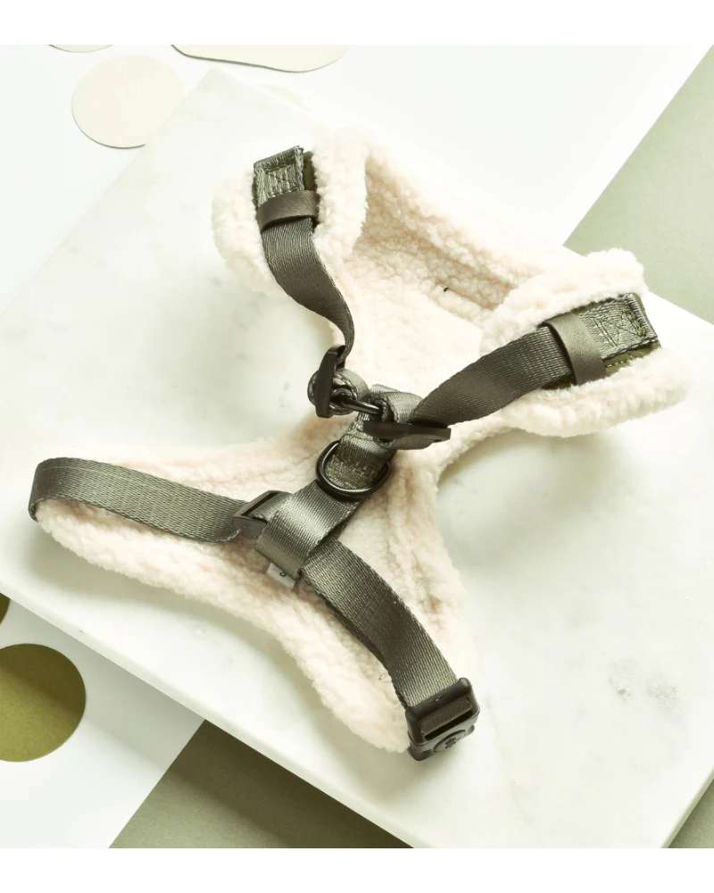 Quilted Adjustable Dog Harness in Khaki - Image 5