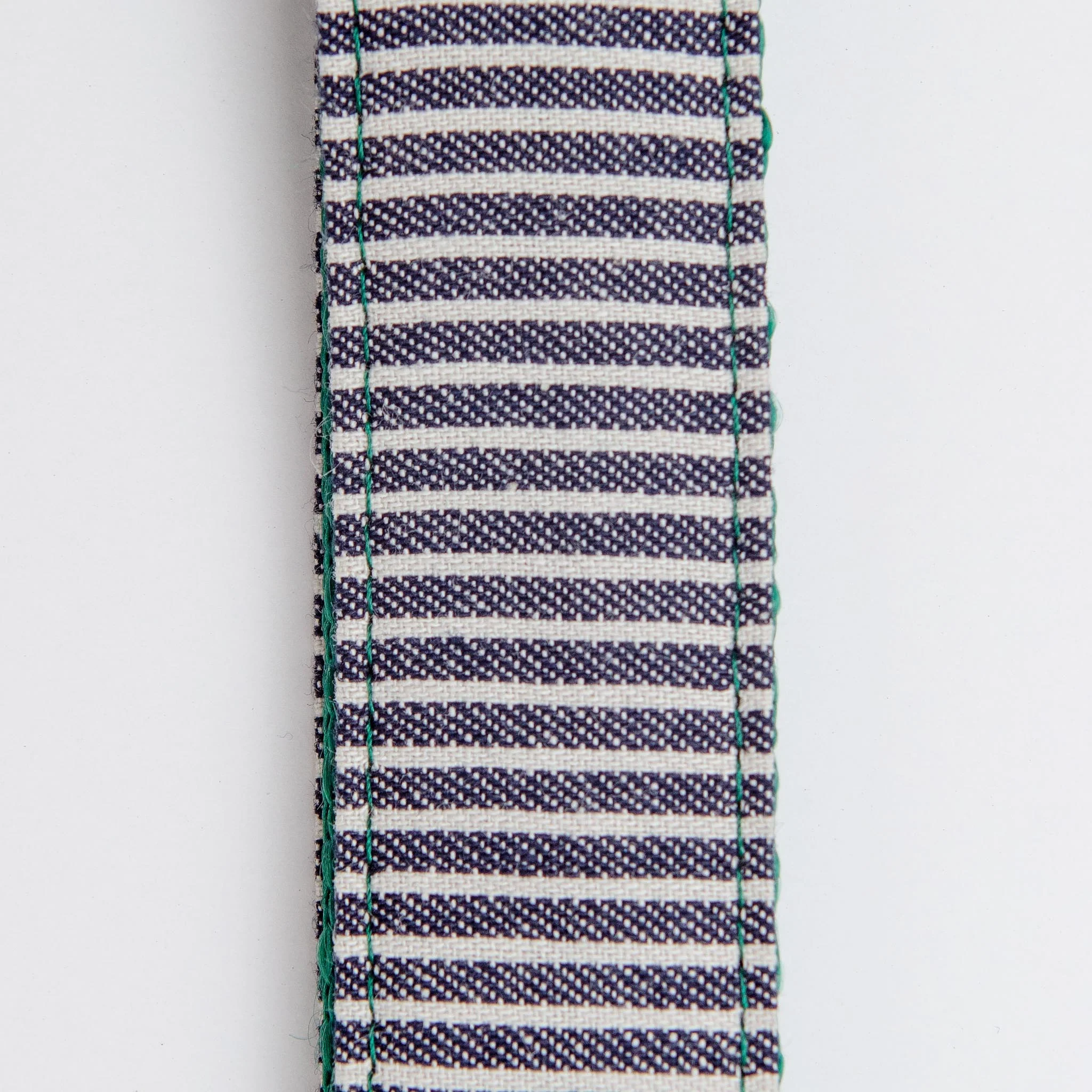 Railroad Canvas Stripe Denim with Forest Green DOG COLLAR (Made in the USA) (FINAL SALE) - Image 2