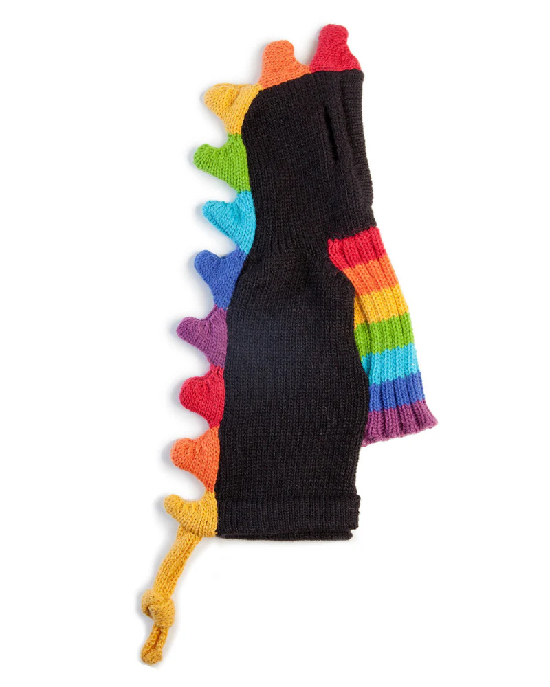 Rainbow Dragon Handknit Dog Sweater w/ Hood - Image 6