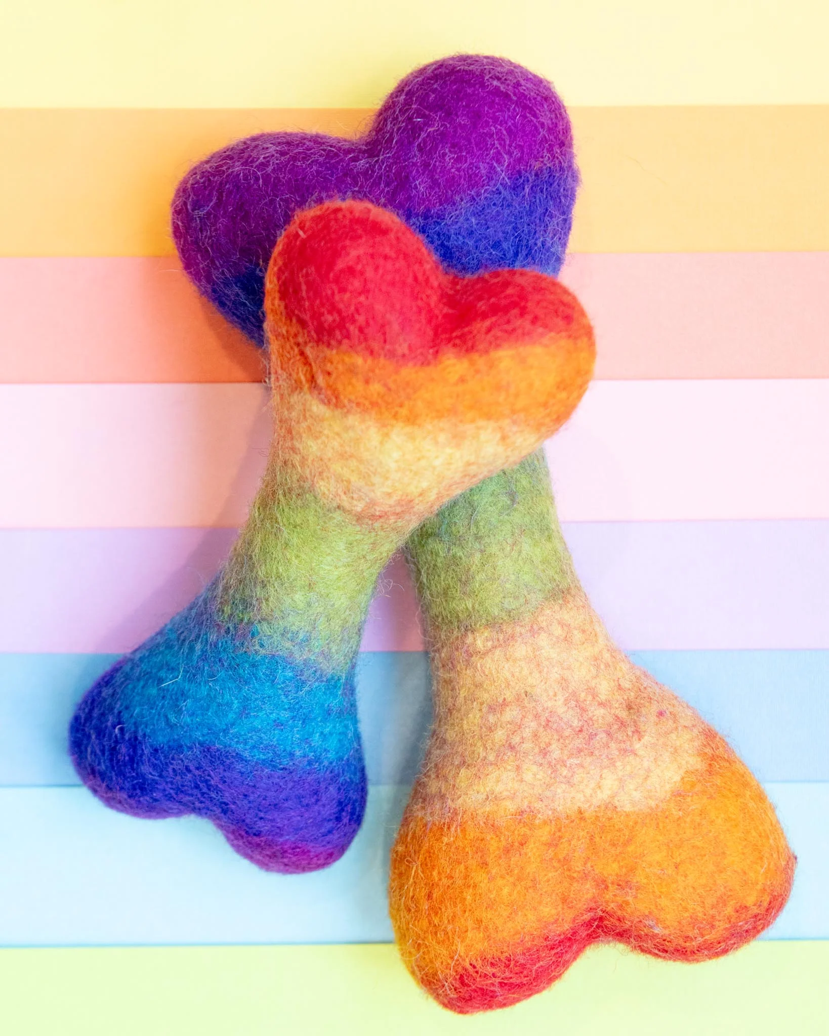Rainbow Wool Bone Dog Toy (FINAL SALE)