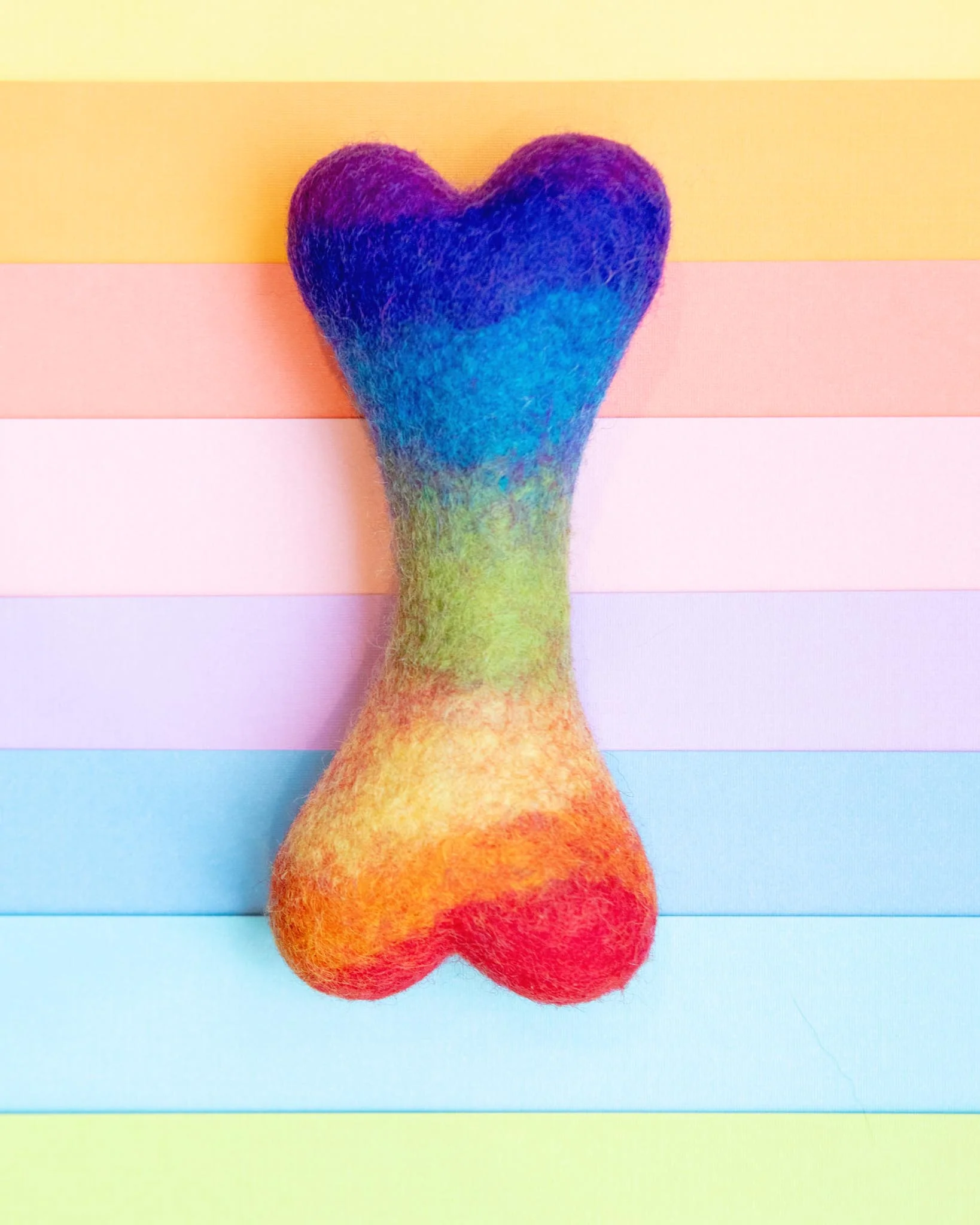 Rainbow Wool Bone Dog Toy (FINAL SALE) - Image 3
